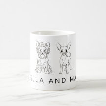 Yorkie & Chihuahua Minimalista com Nome Personaliz