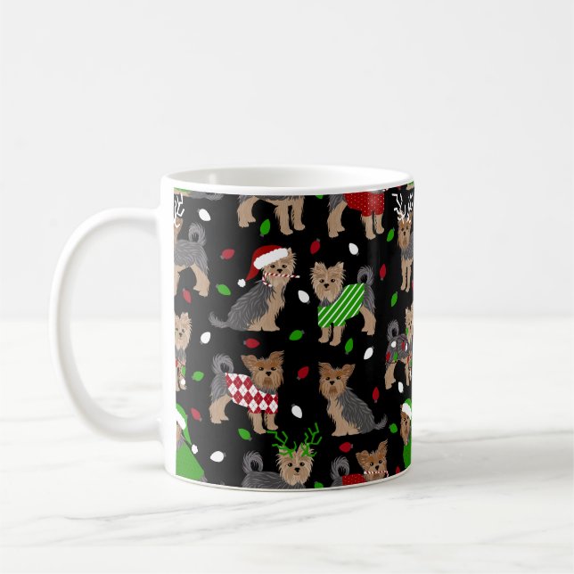 Caneca De Café Yorkie Christmas Yorkshire Terrier Dog (Esquerda)
