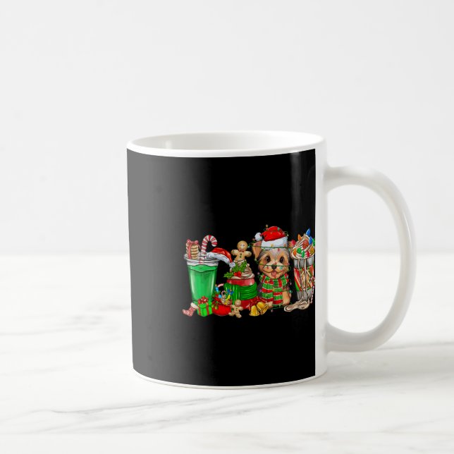 Caneca De Café Yorkie Dog Natal Pijamas Café Latte Mugs Xma (Direita)