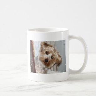 Caneca De Café Yorkie espreitando ao redor do canto