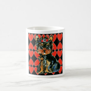 Caneca De Café Yorkie Poo do Dia dos Namorados