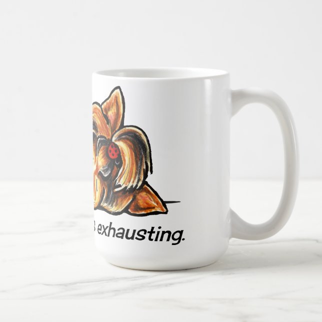 Caneca De Café Yorkie sendo adorável fora do Leash Art™ (Direita)