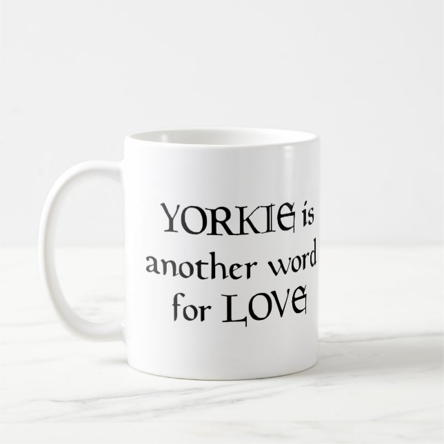 caneca de café yorkie word (Esquerda)