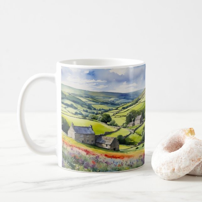 Caneca De Café "Yorkshire Meadowsong" Landscape Yorkshire Dales (Com Donut)