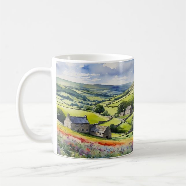 Caneca De Café "Yorkshire Meadowsong" Landscape Yorkshire Dales (Esquerda)