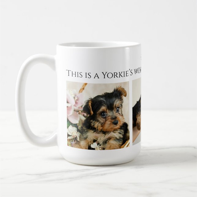 Caneca De Café Yorkshire Terrier 3 Photo Collage (Esquerda)