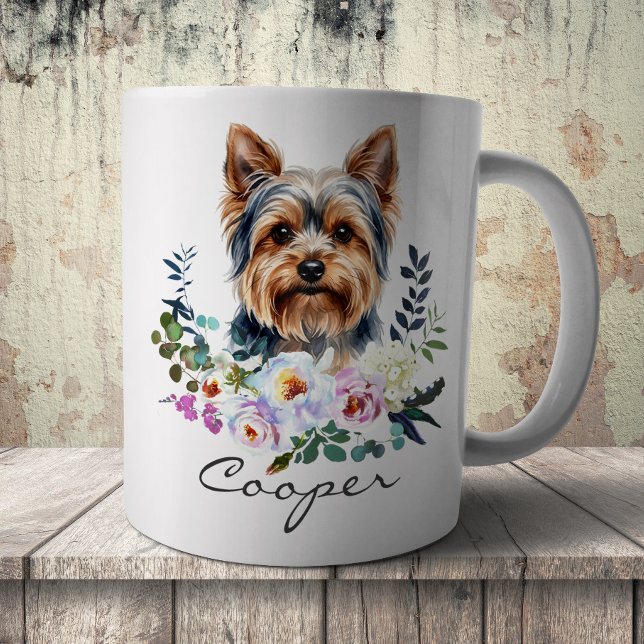 Caneca De Café Yorkshire Terrier aquarela (Criador carregado)
