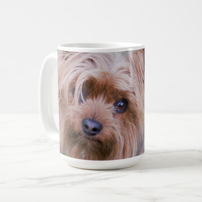 Caneca De Café Yorkshire Terrier Closeup Coffee Mug (Frente Esquerda)