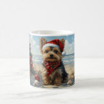 Caneca De Café Yorkshire Terrier Dog Christmas Vintage Beach<br><div class="desc">Traga o calor dos feriados para a costa com esta charmosa design inspirada na vintagem, que apresenta um cão festivo sentado numa praia serena. Com um clássico toque de feriado de tons nostálgicos e vibrações costeiras, esta trabalho de arte captura a magia do Natal pelo mar. Perfeito para espalhar alegria...</div>