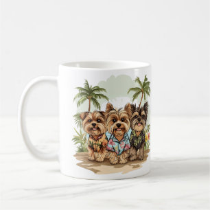 Caneca De Café Yorkshire Terrier Dogs Hawaiian Shirts