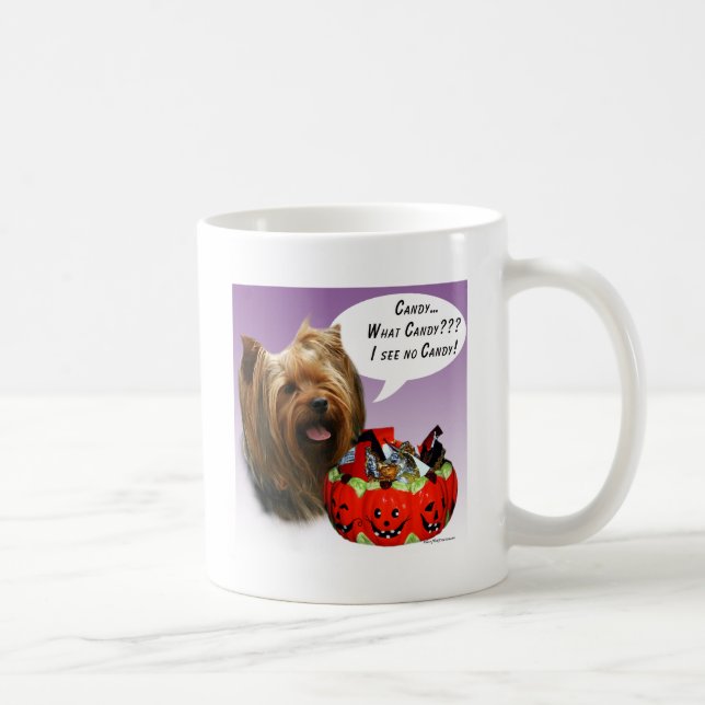 Caneca De Café Yorkshire Terrier Halloween Candy (Direita)