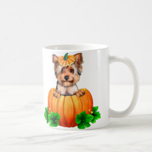 Caneca De Café Yorkshire Terrier Halloween Jack-O-Lantern