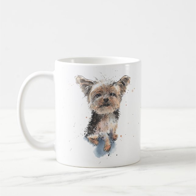 Caneca De Café Yorkshire Terrier, Yorkie - Melhor Pai personaliza (Esquerda)