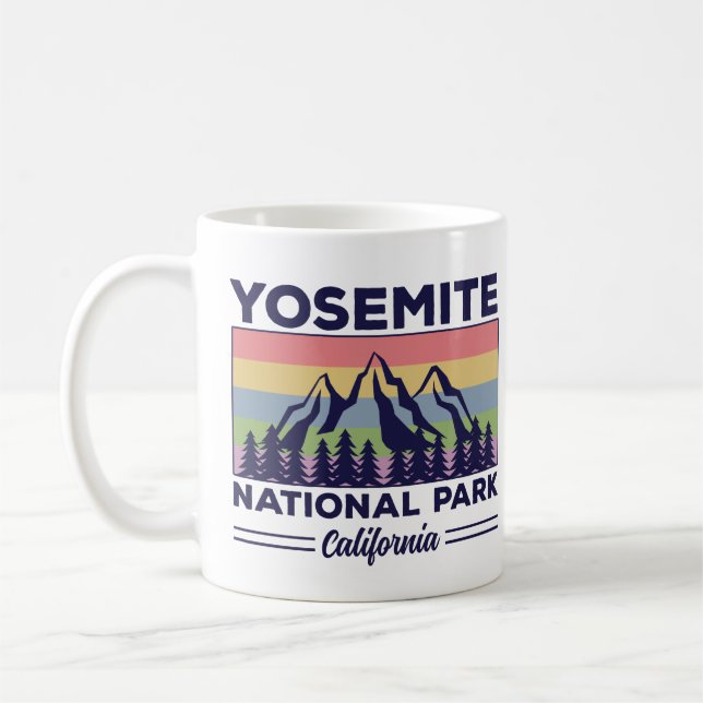 Caneca De Café Yosemite National Park California Retro Hiking (Esquerda)