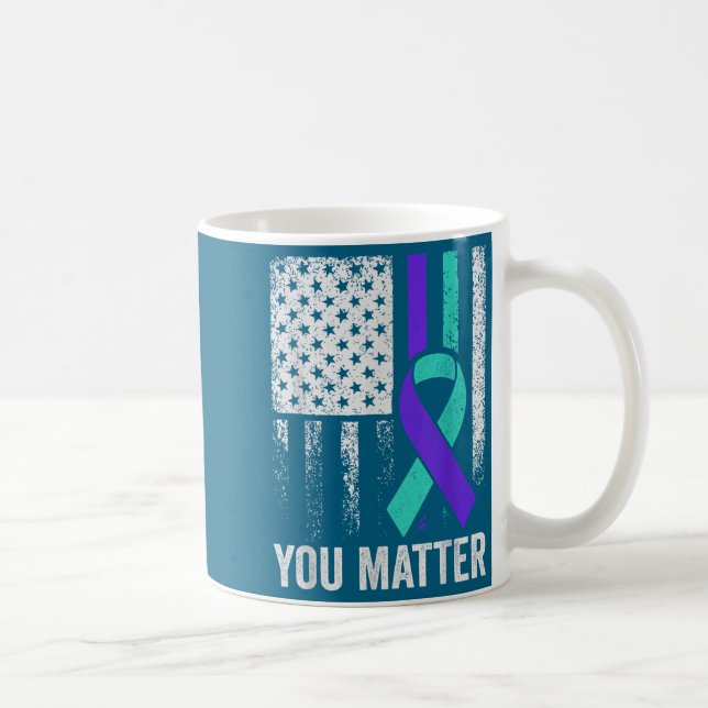 Caneca De Café You American Flag Teal Purple Men Mental Health  (Direita)