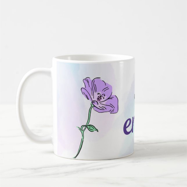 Caneca De Café You Are Enough Mug | Minimal Purple Design (Esquerda)