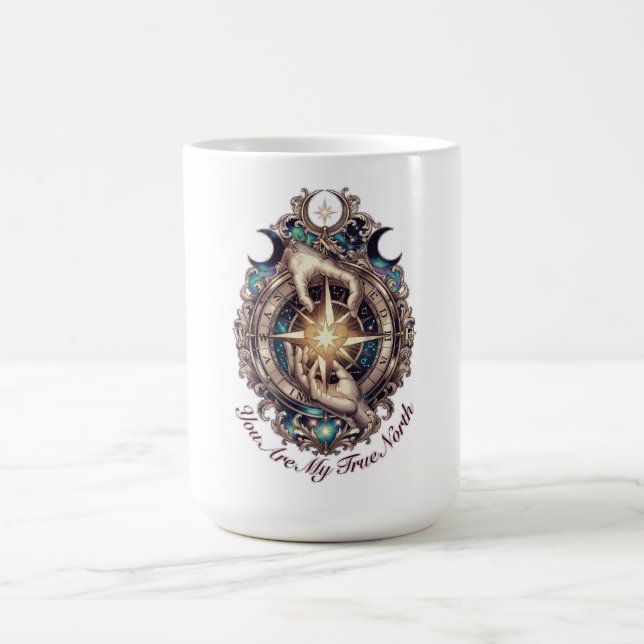 Caneca De Café You Are My True North Celestial Compass T-Shirt (Centro)