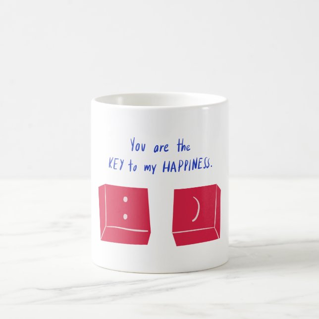 Caneca De Café You Are The Key To My happines Valentine Typograpy (Centro)