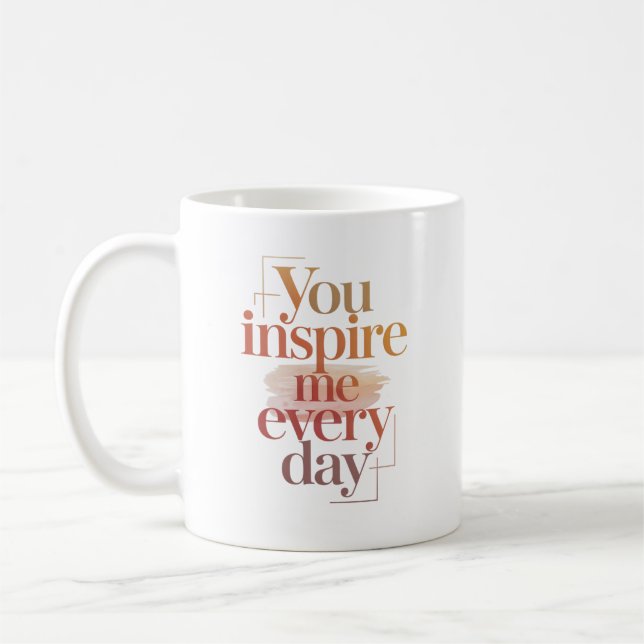 Caneca De Café You Inspire Me Every Day Personalized Name (Esquerda)