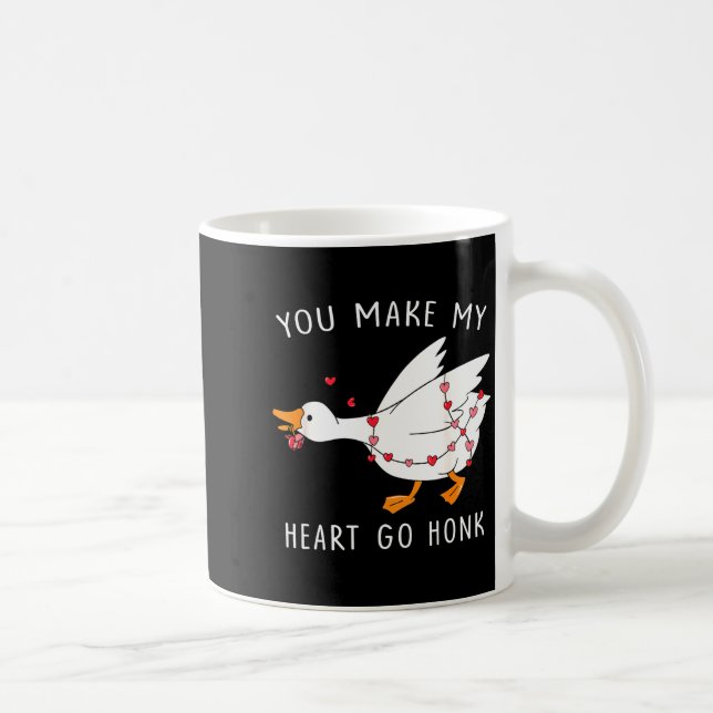 Caneca De Café You Make My Heart Go Honk Valentine Goose  (Direita)