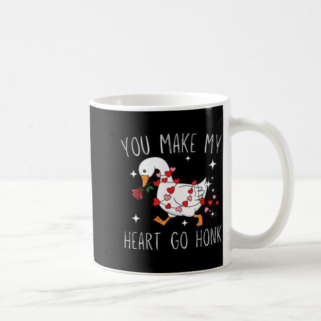 Caneca De Café You Make My Heart Go Honk Valentine Goose  (Direita)