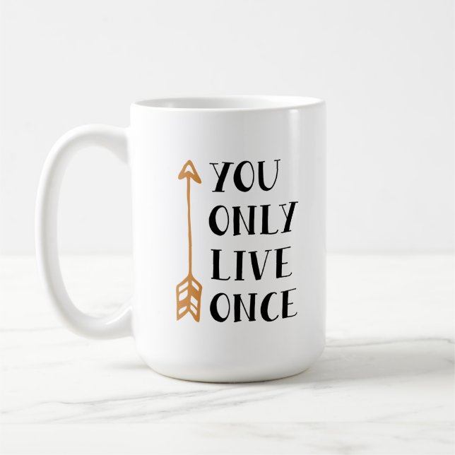 Caneca De Café You Only Live Once – YOLO Arrow Design for T-Shirt (Esquerda)