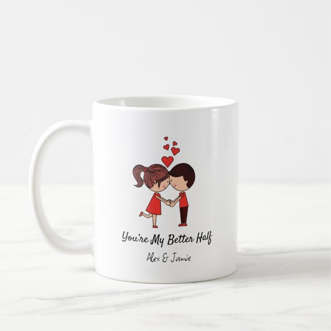 Caneca De Café You’re My Better Half Personalized Couple Quote Co (Esquerda)