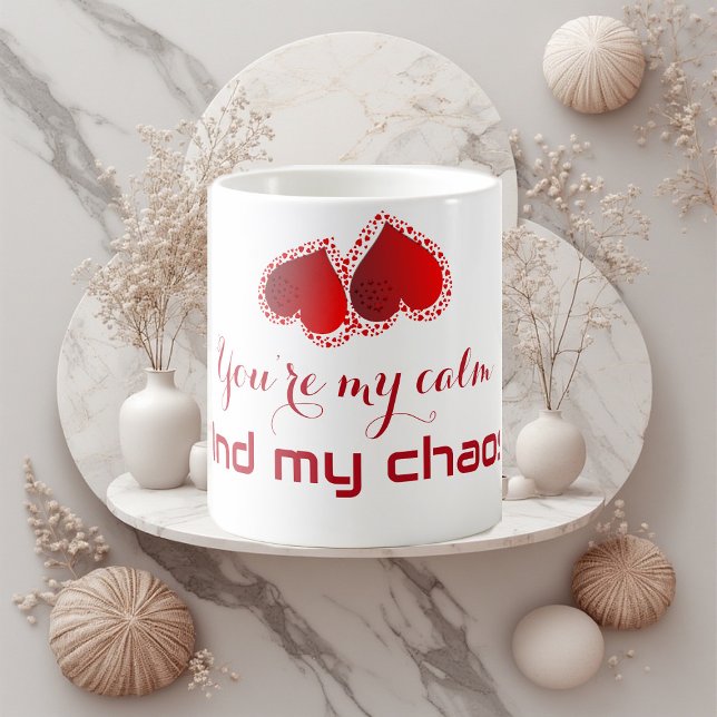Caneca De Café You’re my calm and my chaos Sweetheart Monogram  (You’re my calm and my chaos Sweetheart Monogram Coffee Mug)