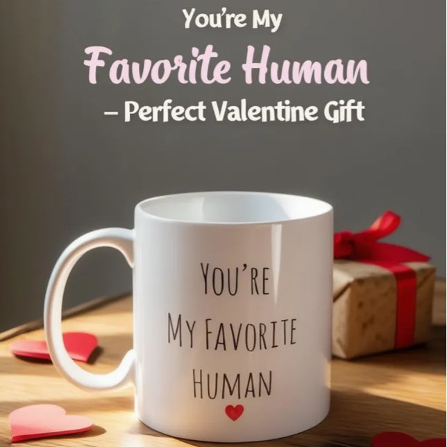 Caneca De Café You’re My Favorite Human Valentine Mug – Costum (Criador carregado)