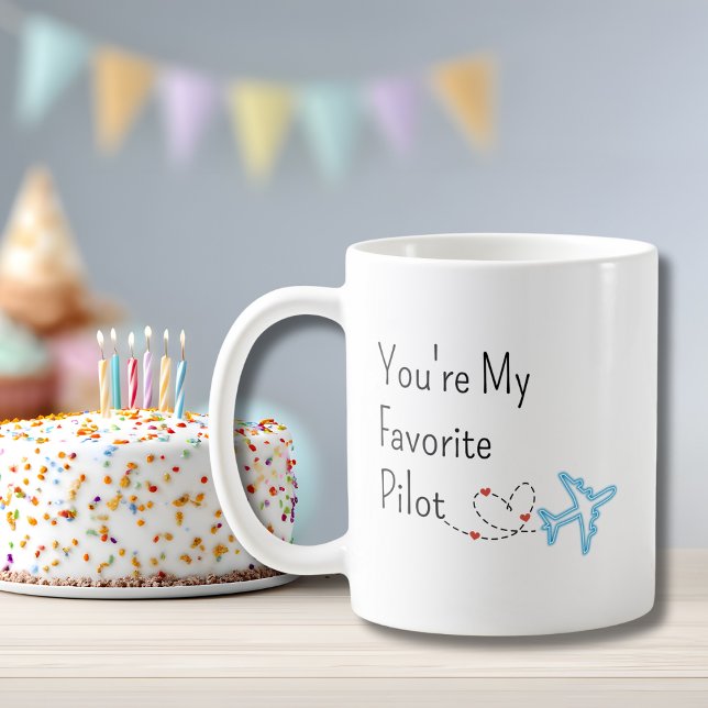 Caneca De Café You’re My Favorite Pilot Airplane Heart Travel  (Criador carregado)