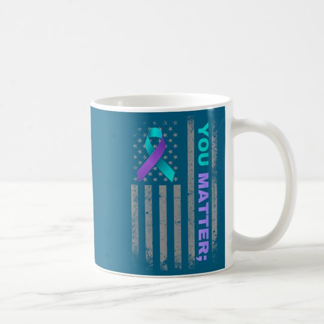 Caneca De Café You Suicide Prevention Awareness American Flag Rib (Direita)