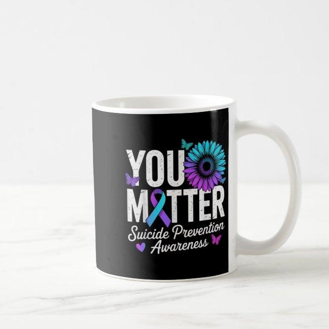 Caneca De Café You Suicide Prevention Awareness Teal &amp; Purple (Direita)