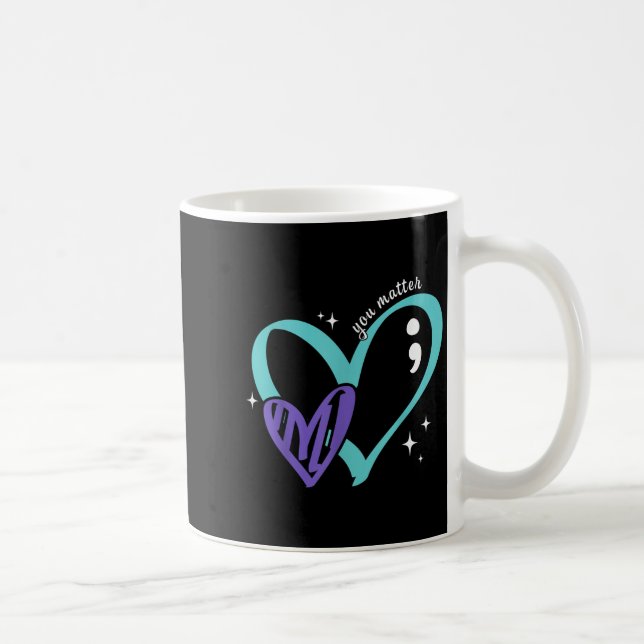 Caneca De Café You Suicide Prevention Awareness Teal &amp; Purple (Direita)