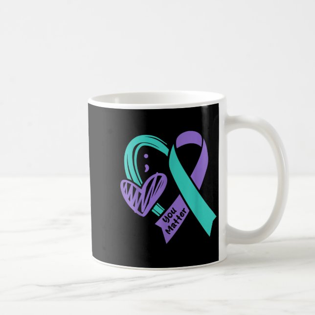 Caneca De Café You Suicide Prevention Awareness Teal Purple Heart (Direita)