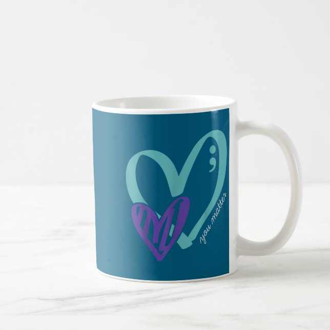 Caneca De Café You Suicide Prevention Awareness Teal Purple Heart (Direita)