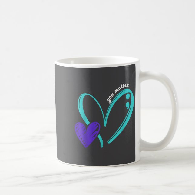 Caneca De Café You Suicide Prevention Awareness Teal Purple Heart (Direita)