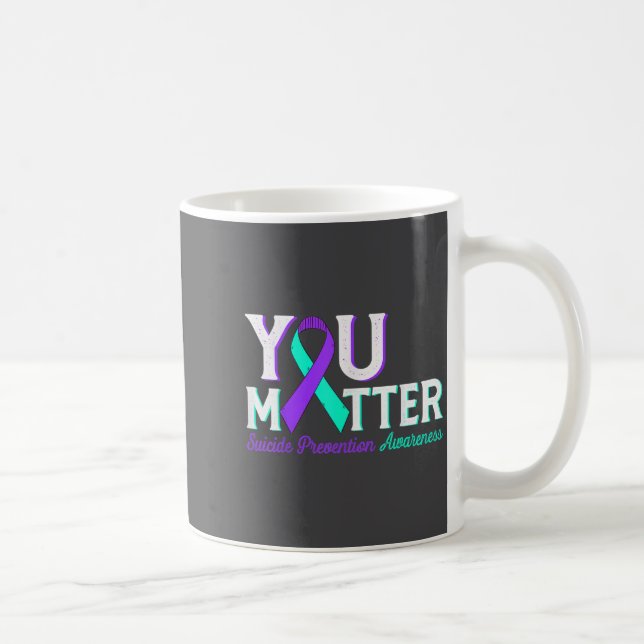 Caneca De Café You Suicide Prevention Teal &amp; Purple Awareness (Direita)