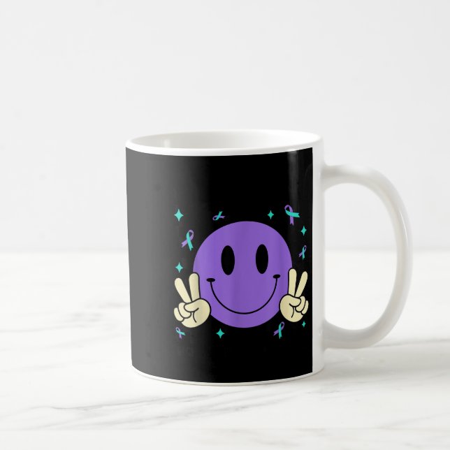 Caneca De Café You Teal Purple Ribbon Suicide Prevention Awarenes (Direita)