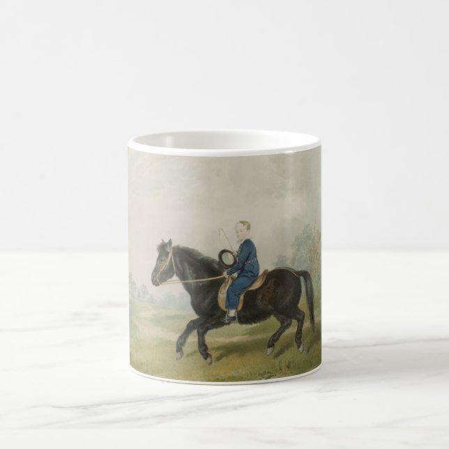 Caneca De Café Young Boy Riding a Pony (por Penry Williams) (Centro)