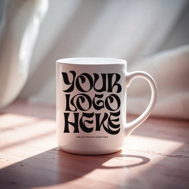 Caneca De Café Your Business Logo and Text Simple 2 side (Criador carregado)