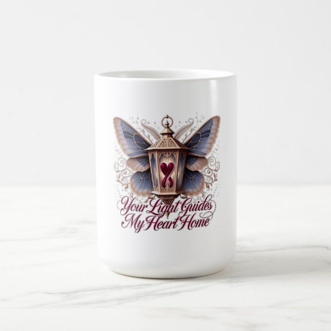 Caneca De Café Your Light Guides My Heart Home Lantern  T-Shirt (Centro)