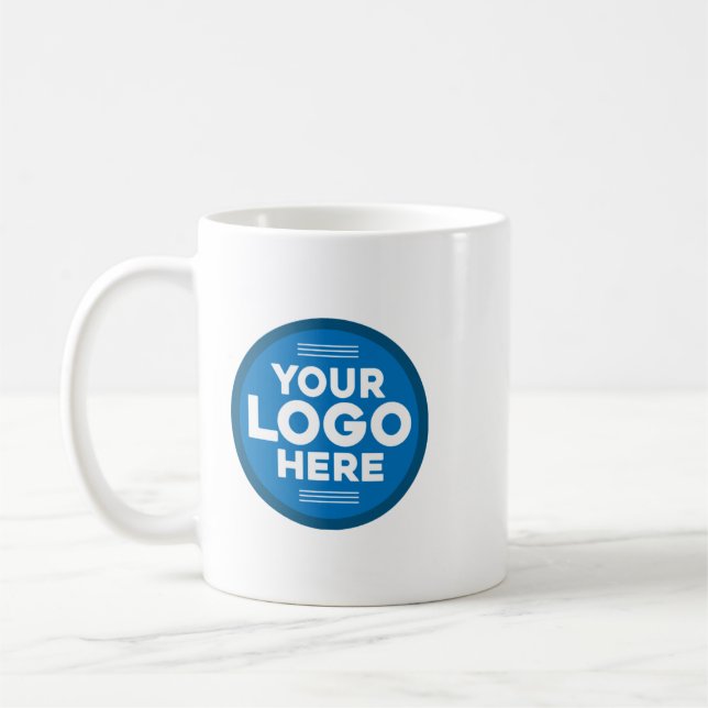 Caneca De Café Your logo here Custom Business Logo Branded Coffee (Esquerda)