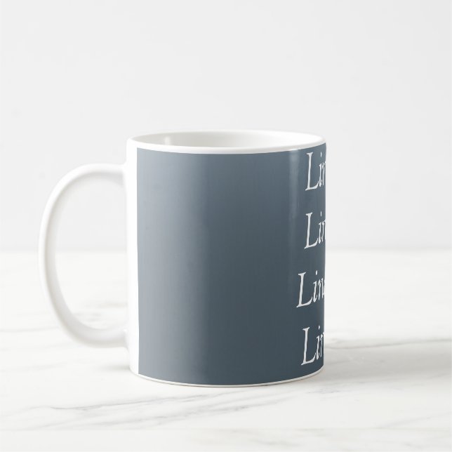 Caneca De Café Your message here gray blue metallic background te (Esquerda)