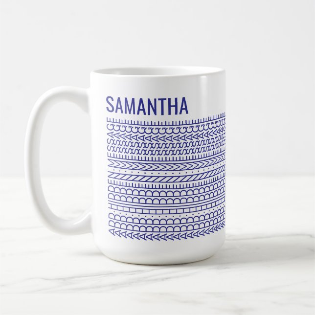 Caneca De Café Your Own Words & Name Modern Custom Hidden Message (Esquerda)