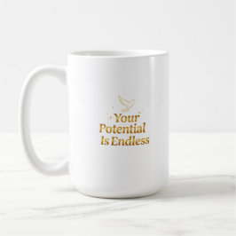 Caneca De Café Your Potential Is Endless Dove Gold Motivation