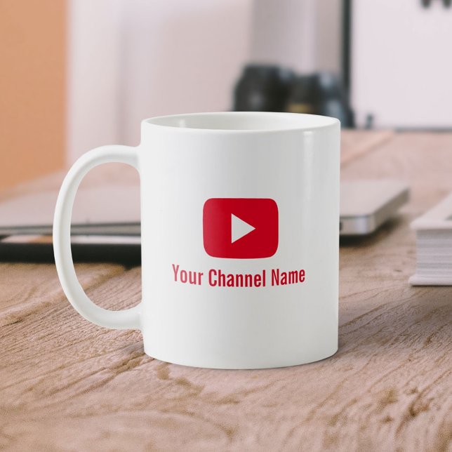 Caneca De Café Youtube Channel Vlogger Youtuber (Criador carregado)