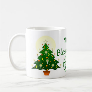 Caneca De Café Yule Blessings Yule Tree Pagan Wiccan Cup/Mug