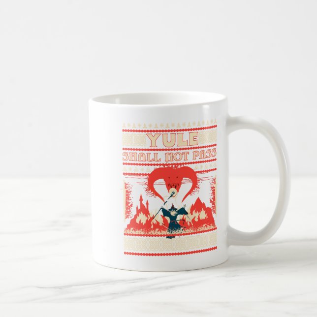 Caneca De Café Yule Shall Not P Fantasy Wizard Holiday Pun Funny  (Direita)