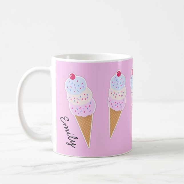 Caneca De Café Yummy Icecream Cone Personalizou Mug (Esquerda)