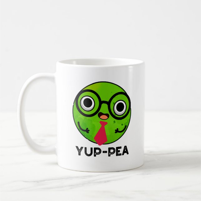 Caneca De Café Yup-pea Funny Yuppie Veggie Pea Pun (Esquerda)